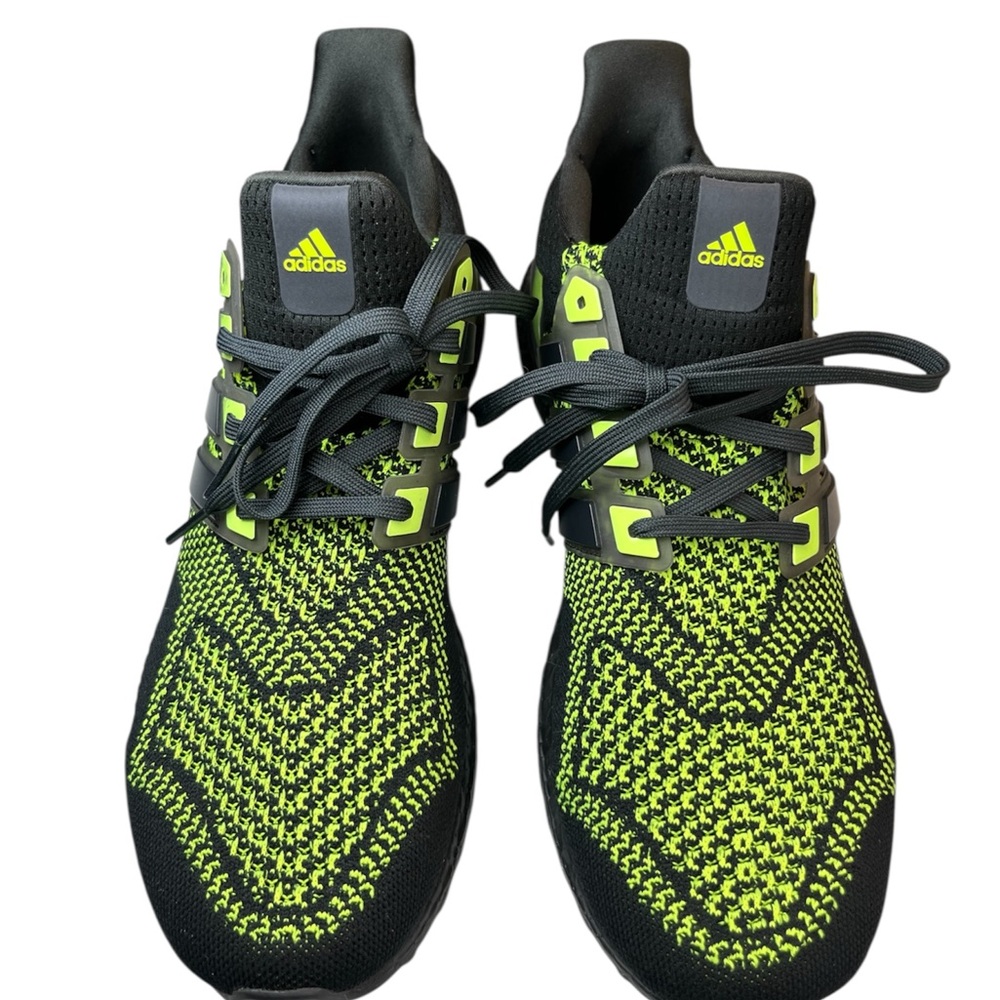 adidas Ultraboost Black Yellow Colorblock Knit Running Sneakers Men